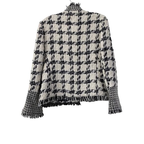 Vtg Harve Benard Womens Tweed Wool Blend Fringe Jacket Blazer Sz 8P Old Money - Picture 7 of 7